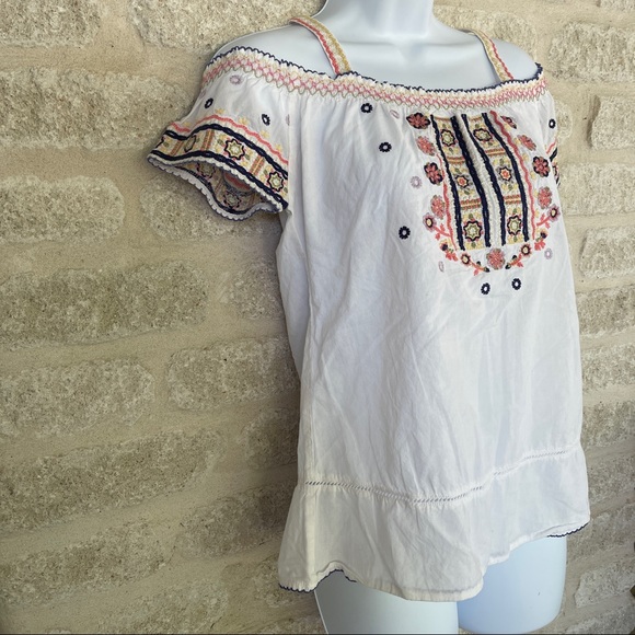Miss Me embroidered white off shoulder top M - Picture 2 of 6